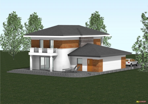 Projekt Domu w nowoczesnym stylu z garażem AT-149