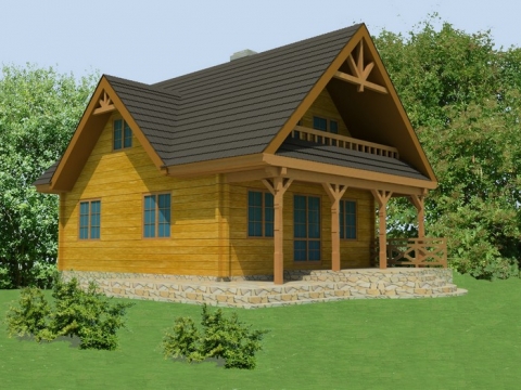 Projekt domu drewnianego z bala
